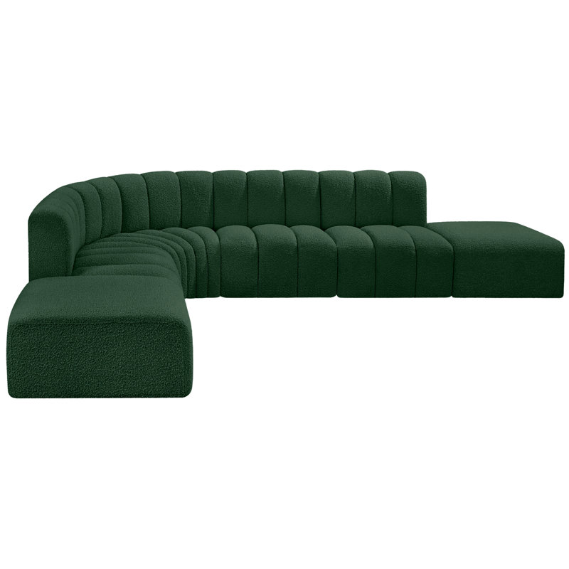Canapé et méridienne rembourrés Hréfna, Boucle verte