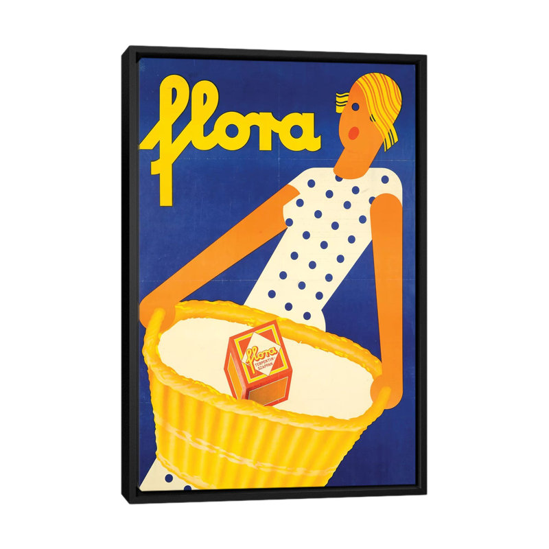 «Flora Soap», impression sur toile, H 26 po x l 18 po x P 1,5 po, Toile encadrée noire, Pas de tapis