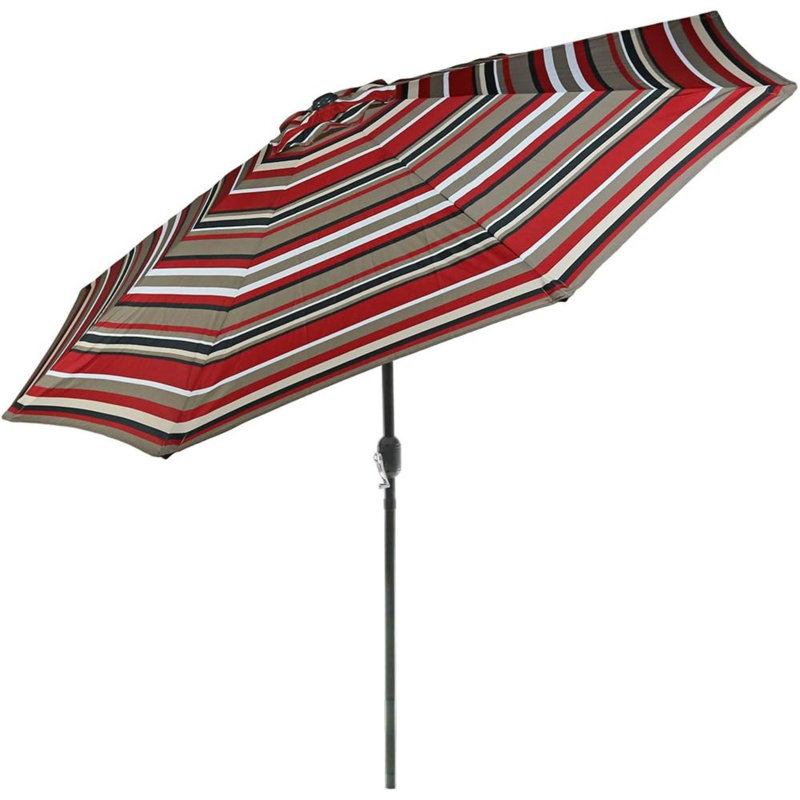 Parasol de marché avec manivelle 4,00 po Rhew, Auvent rayé