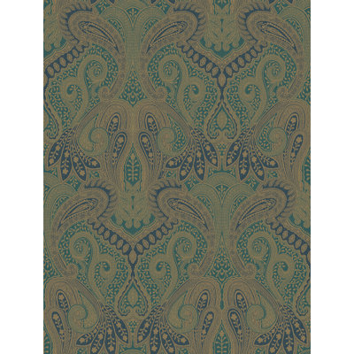  Papier peint à motif damassé irisé Designs Teal Iris Paisley