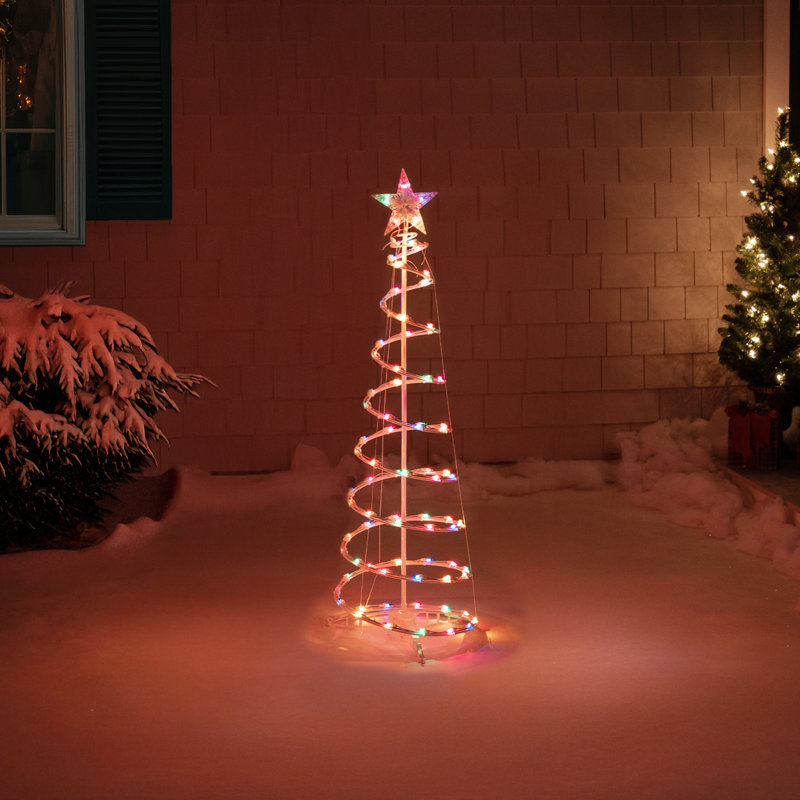 Arbre de Noël en forme de spirale illuminé 4 pi