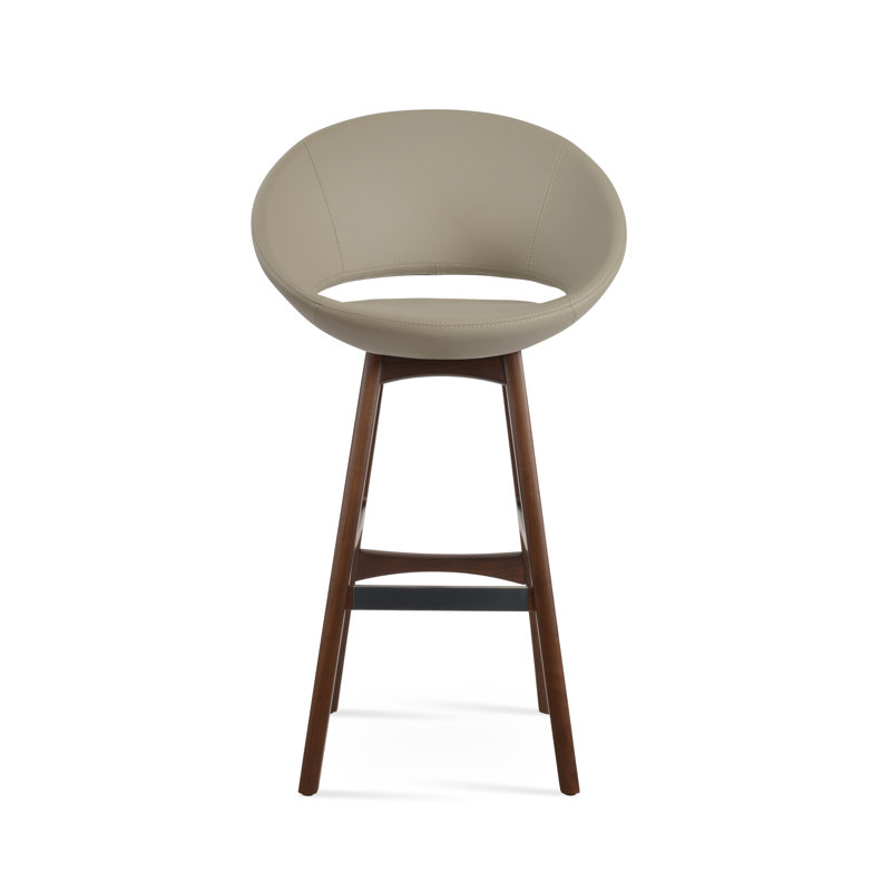 Short et tabouret de bar, Tabouret de bar (siège d'une hauteur de 28 po), Naturel, Similicuir gris