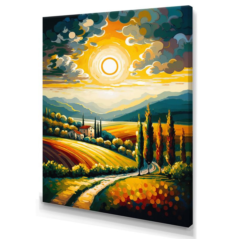 Les rayons de soleil de Maymoona culminent à travers les nuages II, H 20 po x l 12 po x P 1 po, Toile tendue