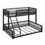 Lit superposé simple au-dessus du grand lit simple, structure de lit superposé en métal avec échelle et garde-corps, lits superposés amovibles pour les enfants-556000653