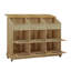 Boîte de rangement pour pommes de terre, armoires de rangement pour pommes de terre et oignons en bois de ferme, boîte de rangement à 3 niveaux pour légumes, boîte à pain mobile avec couvercle rustique et roulettes (paquet de 3 rustique)
