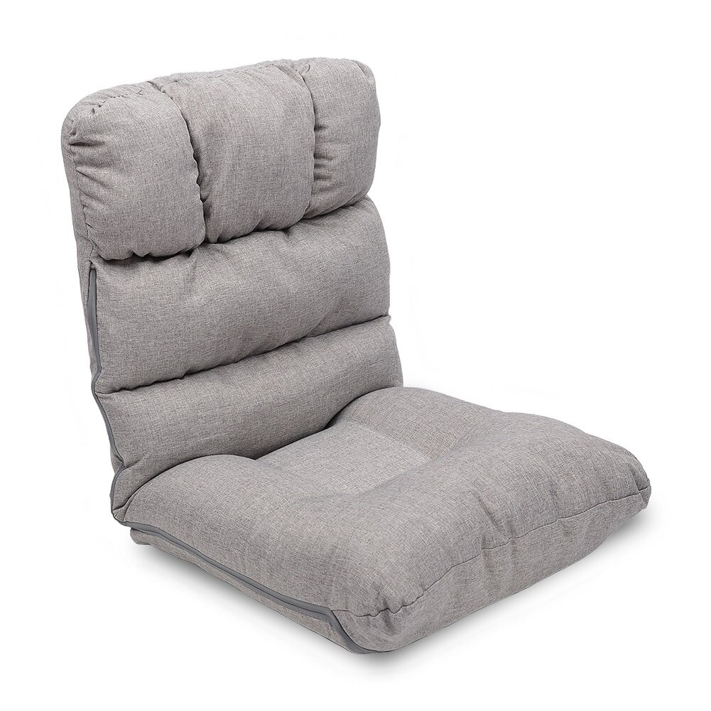 Waytrim Adjustable Floor Chair 5-Position Folding Padded Outdoor Seat/Back Cushion Latitude Run Upholstery Color: Gray