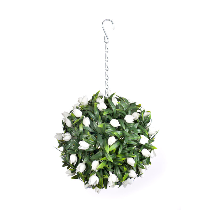 Faux Plant, White, 24cm H x 24cm W x 24cm D