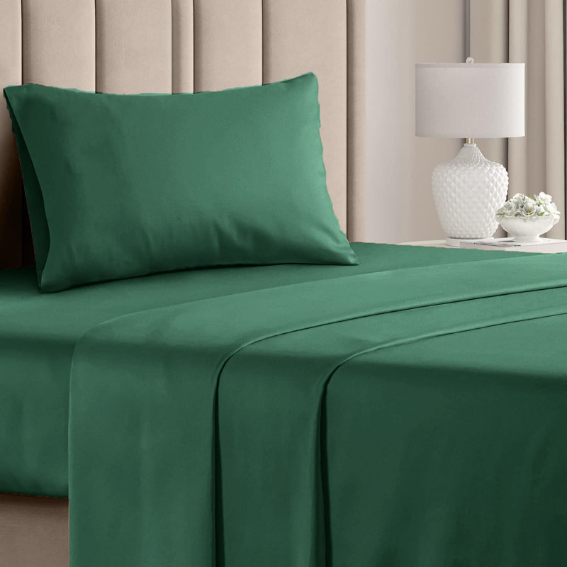  Ensemble de draps en rayonne de bambou 4 pièces Premium Luxury, Ensemble de draps pour taille de lit simple TG ave