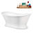 60" Streamline Soaking Acrylic Freestanding Bathtub, Bamboo Tray, Drain-103682600