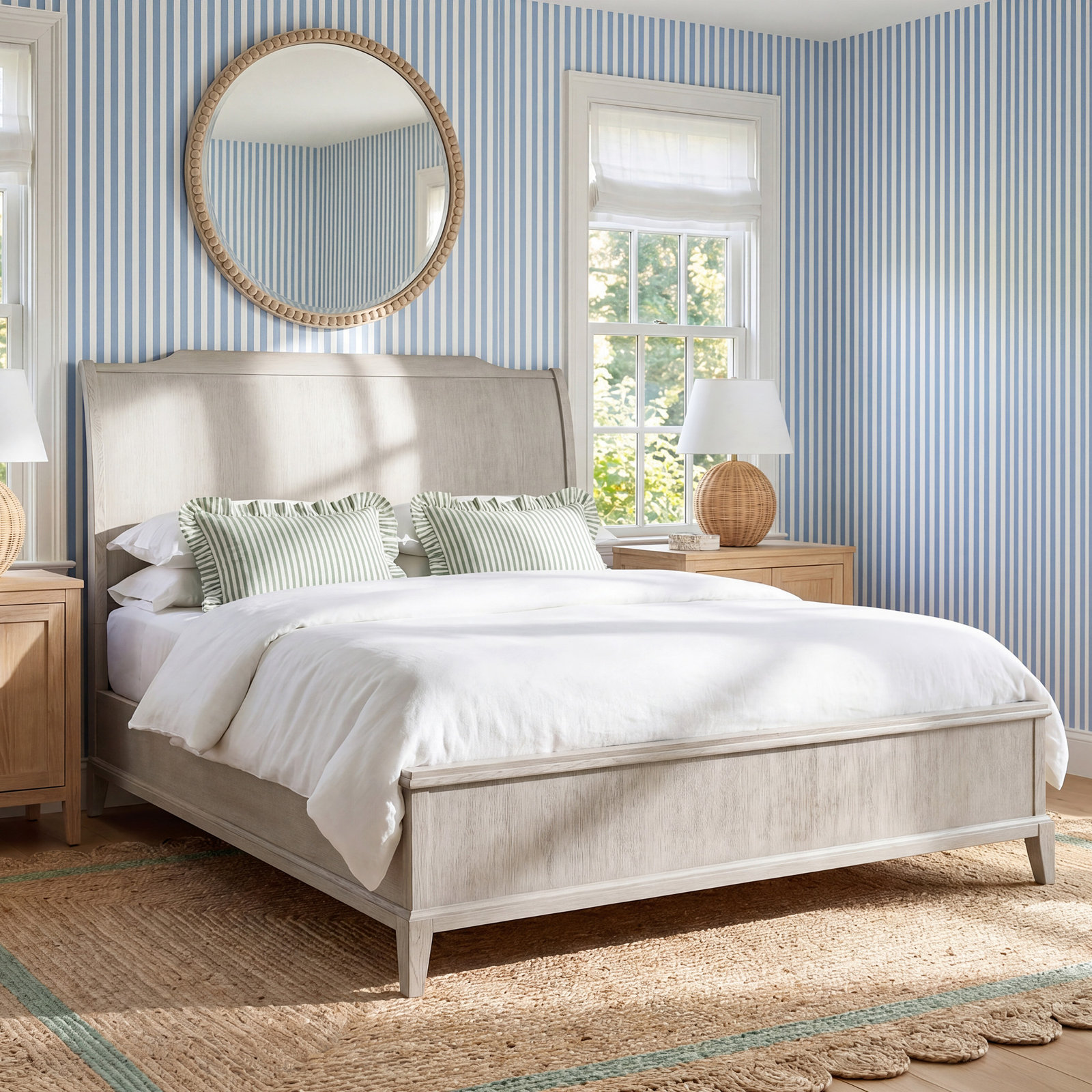 Nadine Solid Wood Oak Bed, King