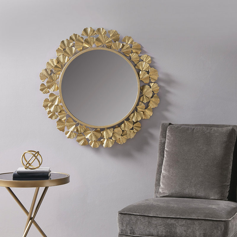 Miroir mural doré, Manufactured Wood, Novelty, Horizontal and Vertical