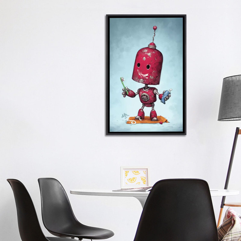 « Brave face » par Matt Dixon-impression, Pas de tapis, H 40 po x l 26 po x P 1,5 po, Toile avec cadre noir patiné