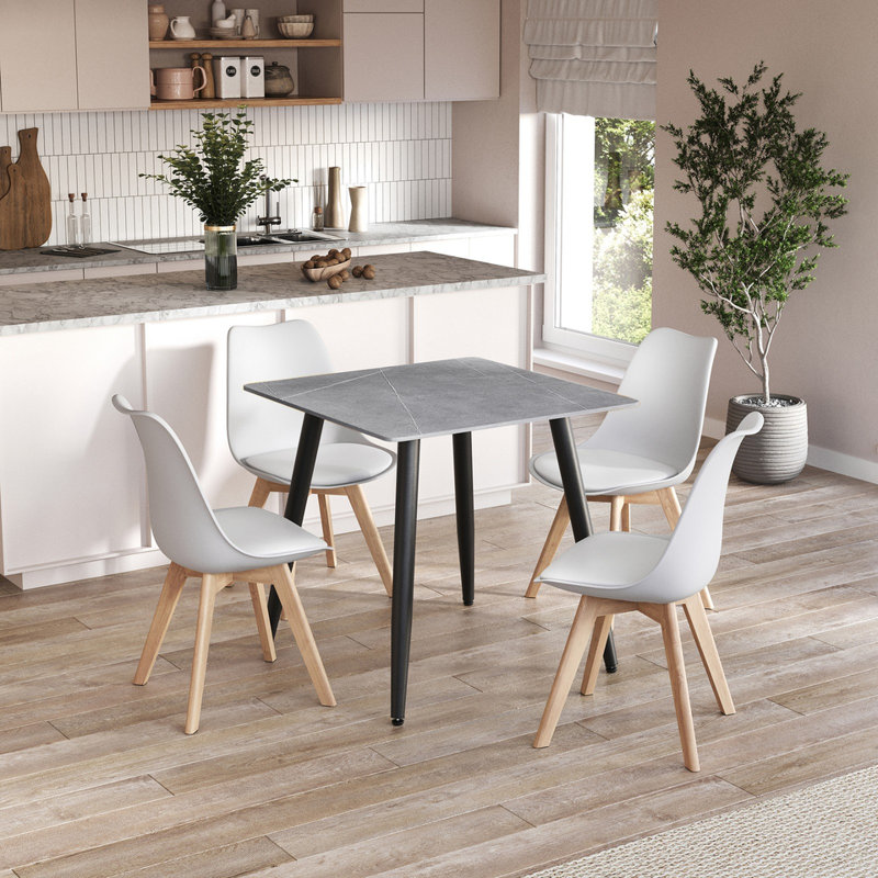 4 - Person Dining Set, White, Grey
