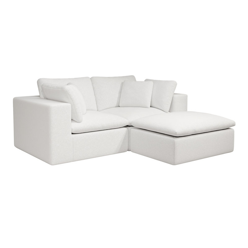 Canapé modulaire modulaire, canapé rembourré compressé, H 25,6 po x l 78,8 po x P 68,9 po, 2, Blanc