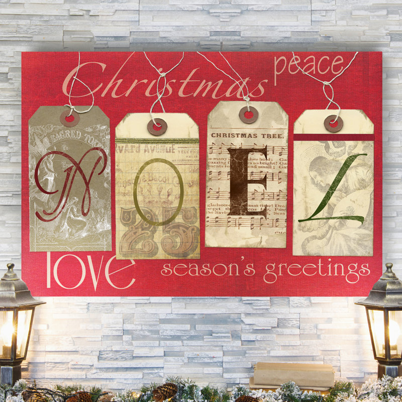 « noel tags-gallery » par parvez taj,, impression sur toile tendue 1 pièce, H 27 po x l 18 po x P 1 po
