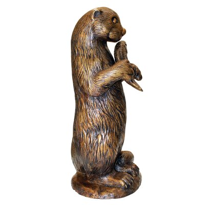Design Toscano Standing Otter with Fish Garden Statue | Wayfair