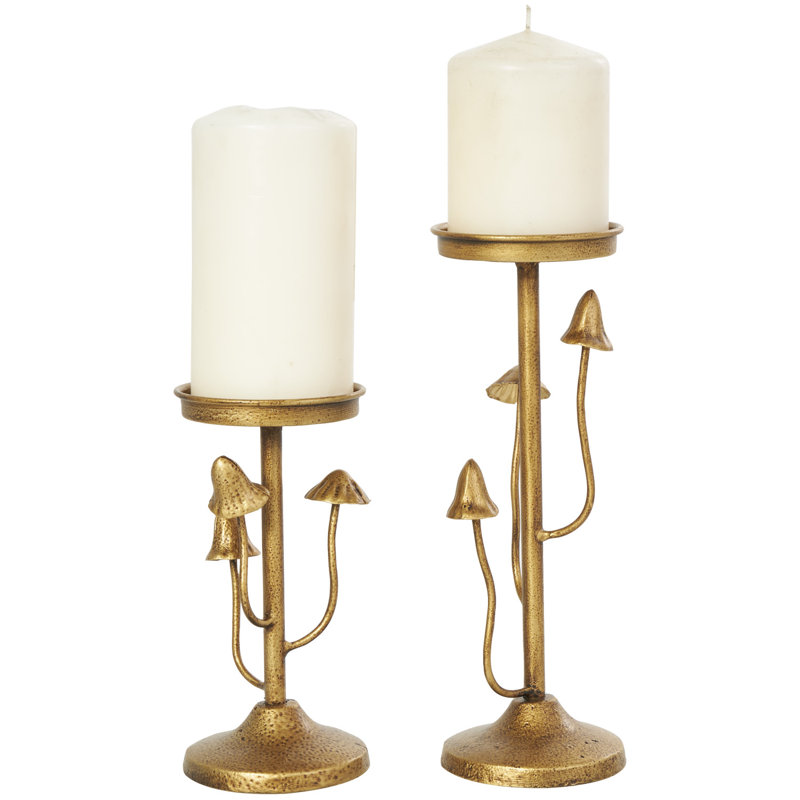 Metal Mushroom Inspired Abstract Decorative Candle Holder