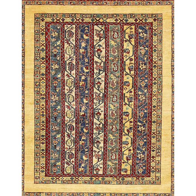 Tapis décoratif multicolore à motif abstrait, Rectangle 4 pi x 6 pi