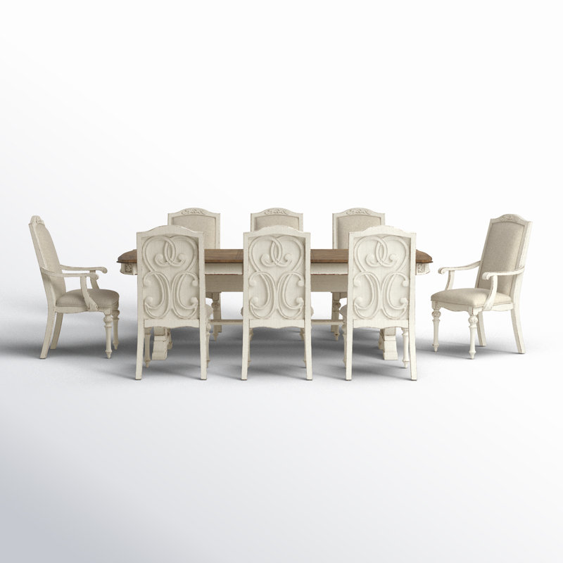 Surabaya 8 - Person Extendable Trestle Dining Set