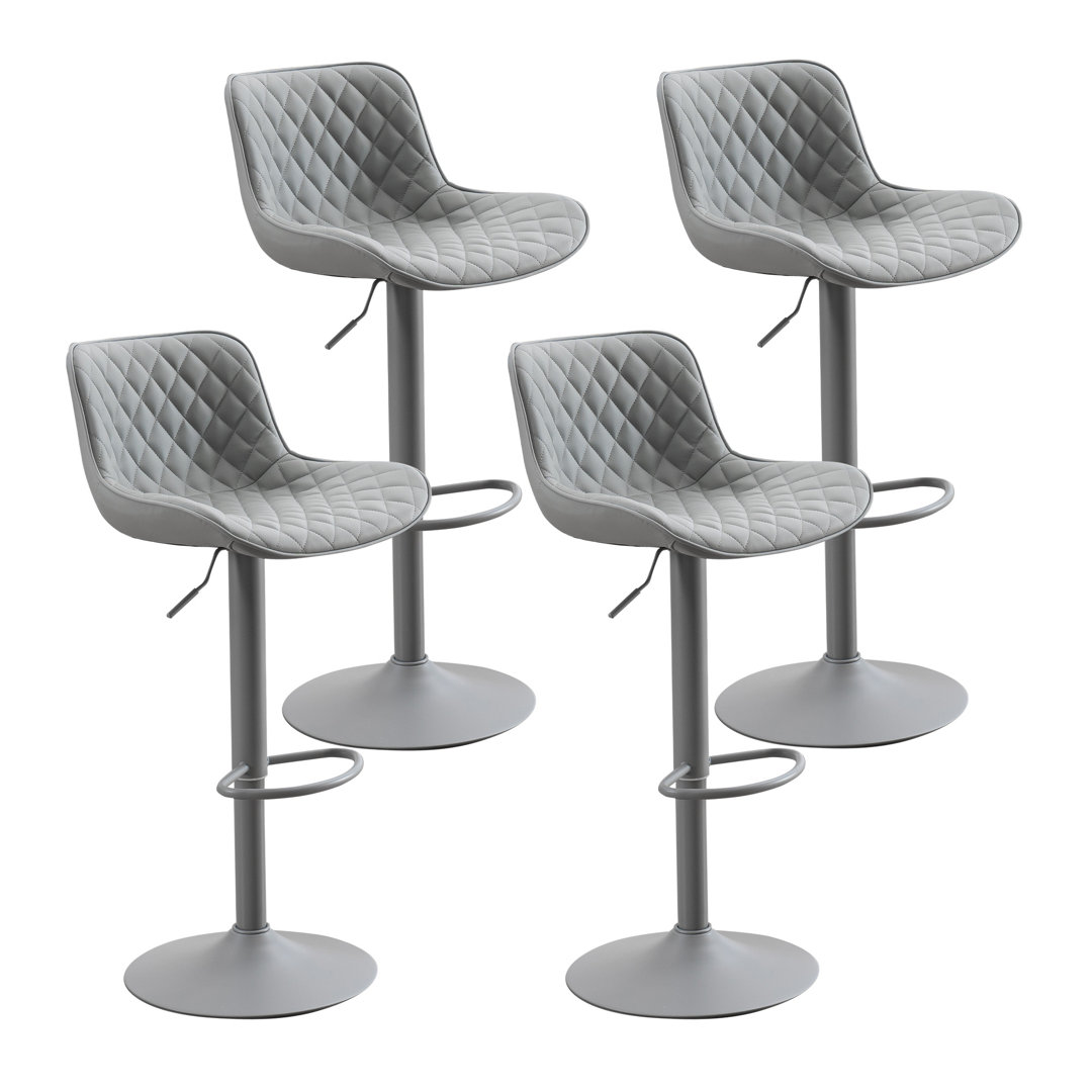 Lougene Swivel Adjustable Height Faux Leather Modern Bar Stools Upholstered Counter Stool (Set of 4) Corrigan Studio® 