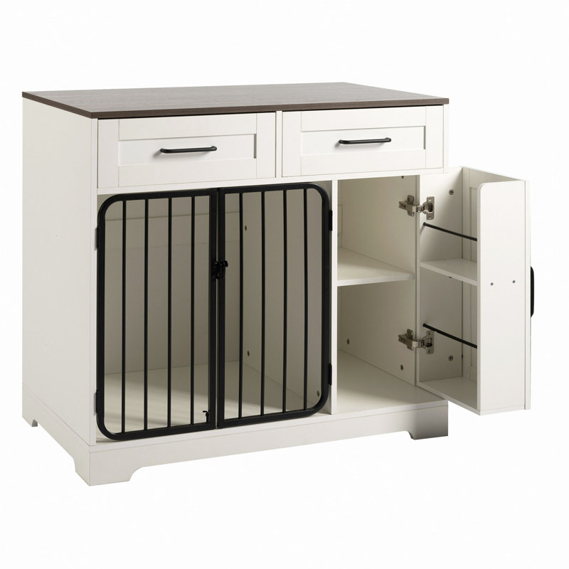 Meuble de rangement pour chien, intérieur avec 2 tiroirs et armoire de rangement