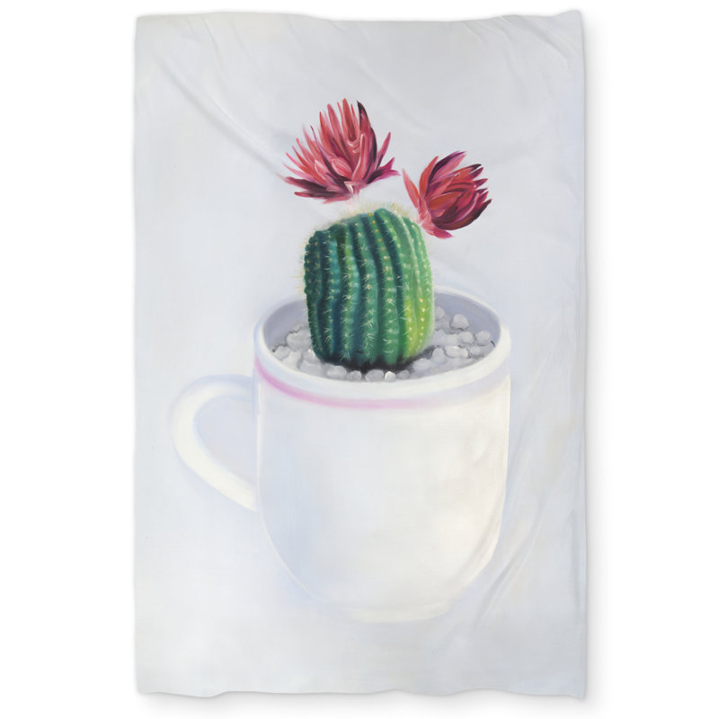 Mini cactus in a cup - Green Hyperrealist duvet cover | Home Decor