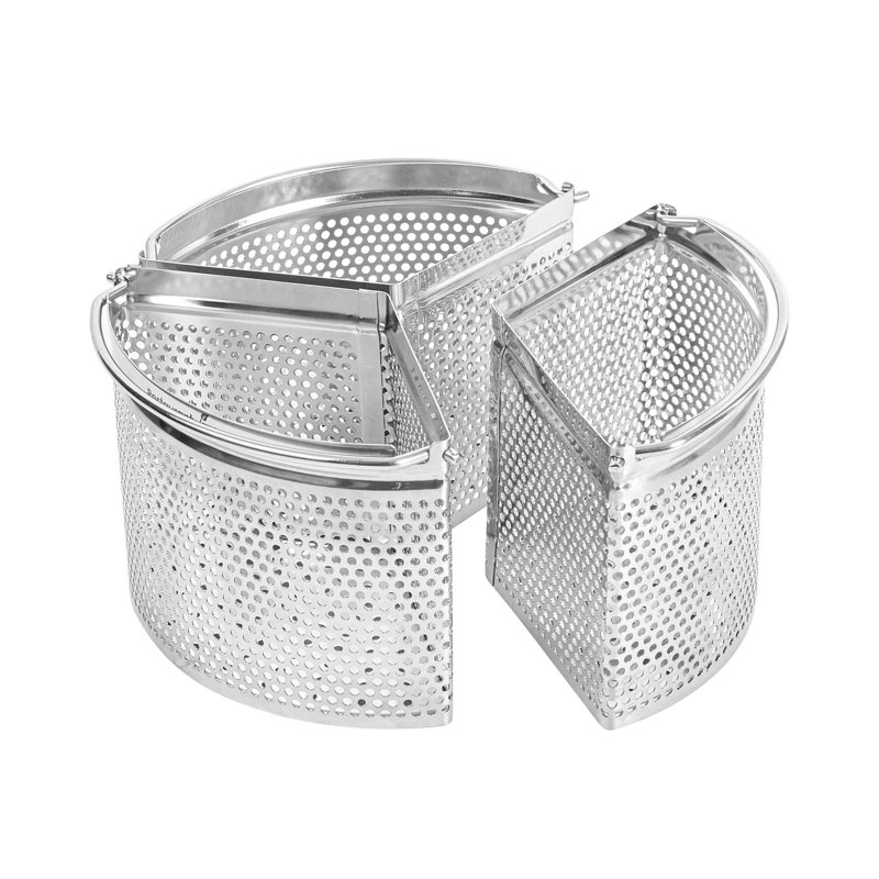 Panier à vapeur pour ustensiles de cuisine de restaurant 3 pièces en acier inoxydable trio séparateur de panier à vapeur perforé pour la cuisson de légumes, boulettes, œufs, fruits de mer, pâtes, autocuiseur