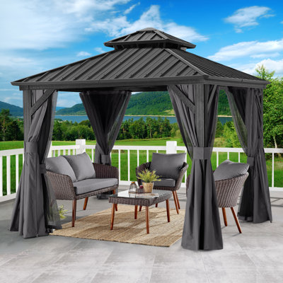 Aluminum Patio Gazebo Permanent Hardtop Gazebos
