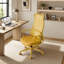 Chaise de bureau ergonomique en maille colorée avec soutien lombaire réglable, dossier haut respirant et siège en mousse moulée intégrée pour un confort et un soutien optimaux.