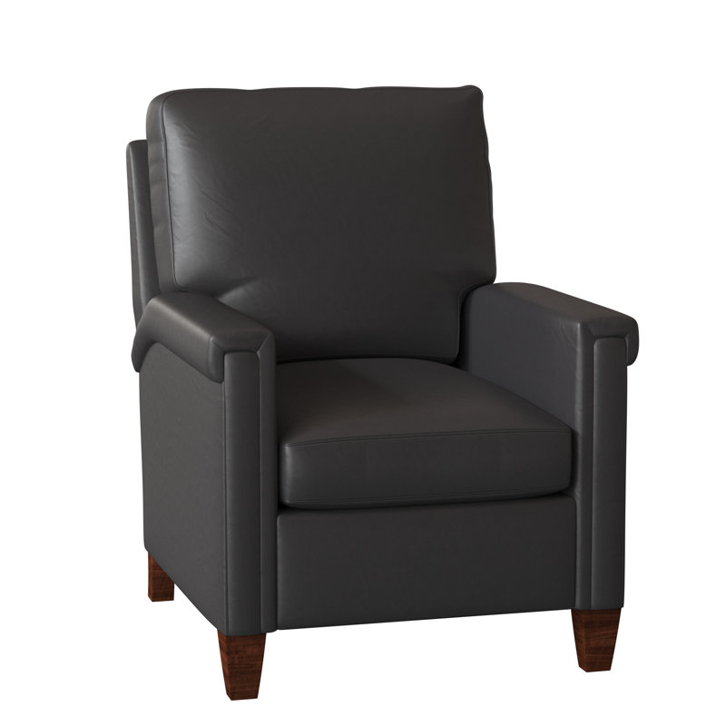 32" Wide Faux Leather Standard Recliner, Outsider Raven Genuine Leather, Mahogany, Power