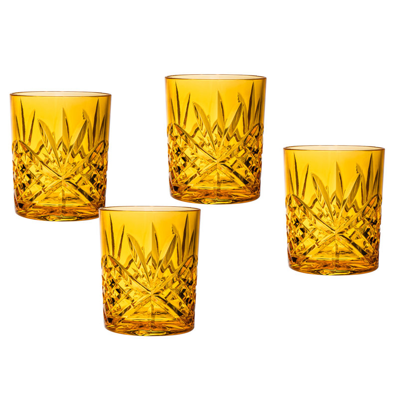 Dublin Acrylic Whiskey Glass 11oz, Yellow Gold