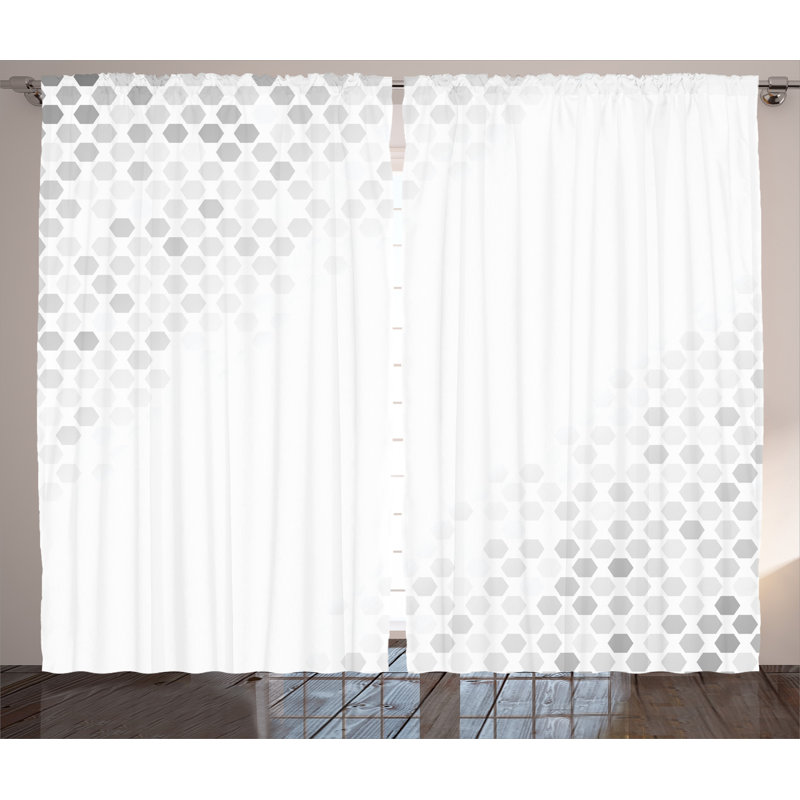 Polka Dot Semi-Sheer Rod Pocket Indoor/Outdoor Curtain Panels, 54" W x 84" L