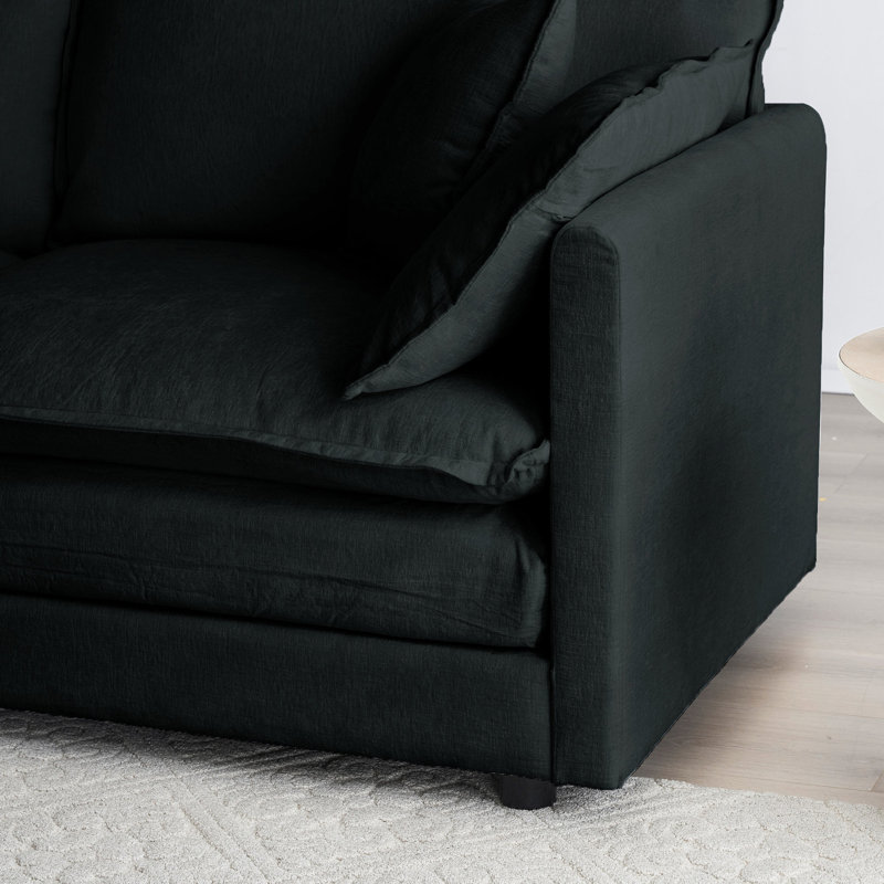 Fauteuil Comfy en chenille noire - Assemblage simple et respirant