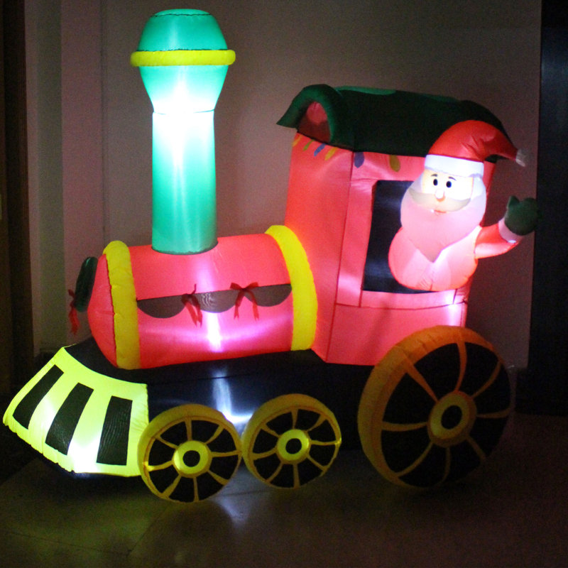 Santa Claus Inflatable Holiday Train Lawn Decoration