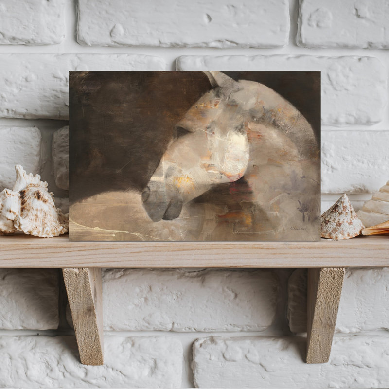 Portrait de cheval contemporain contemporain, 12" H x 18" W