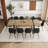 87 Inch Wood Dining Table Set With PU Leather Upholstered Dining Chair-115748147-115827564