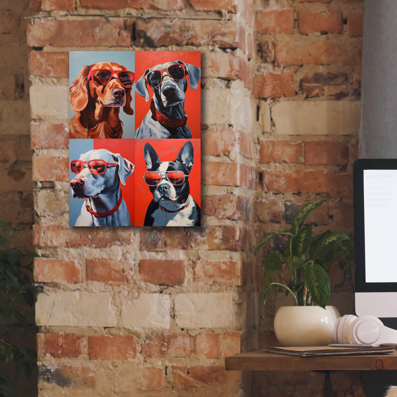 «Epic Graffiti» «Dogs In Shades» par Andreas Magnusson, art mural sur toile, 12 po x 16 po, H 16 po x l 12 po x P 0,75 po