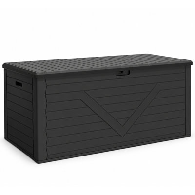 260 Gallon Lockable Resin Deck Box, Waterproof Outdoor Storage for Patio Furniture Cushions, Garden Tools, Seasonal Yard Supplies