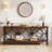 70.9" Industrial Console Table, Open Storage for Living Room - Rustic Brown