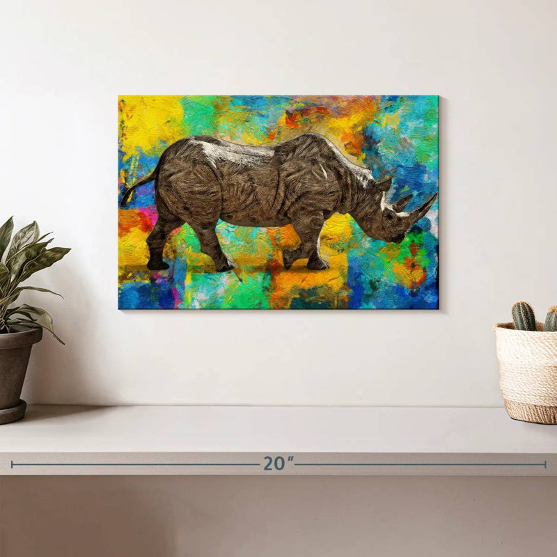 Fantaisie rhinocéros, H 8 po x l 12 po
