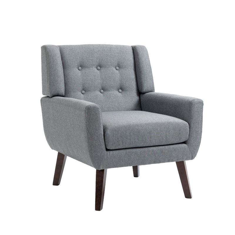 Jaqueze 73.4 Cm Wide Tufted Armchair, Grey Linen Blend