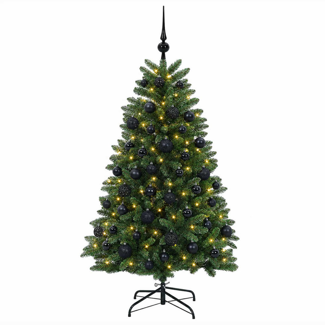Vidaxl Artificial Christmas Tree Mid-Green With Bauble 150 Cm 150 Leds, Green - Image 3