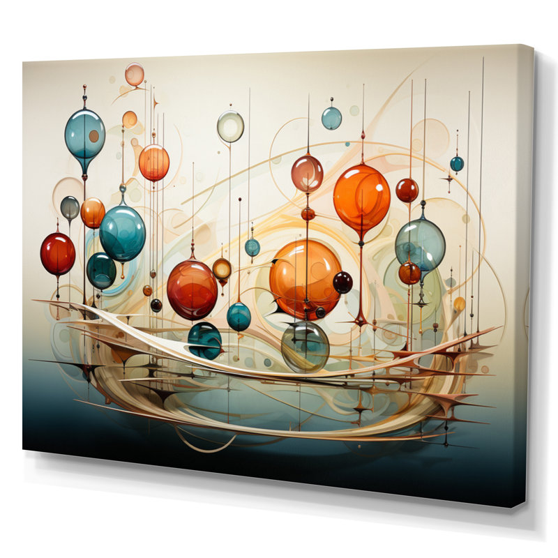 " Kinetic Art Mobile Symphony ", 34" H x 44" W x 1.5" D, Wrapped Canvas