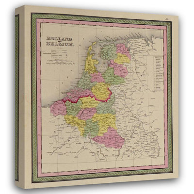 «Red Barrel Studio®», reproduction d'art sur toile tendue avec châssis, «Holland and Belgium» 1849 62528