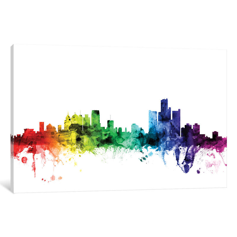 Detroit, Michigan, USA by Michael Tompsett - No Frame Print on Canvas, 66.04 cm H x 45.72 cm W x 1.91 cm D