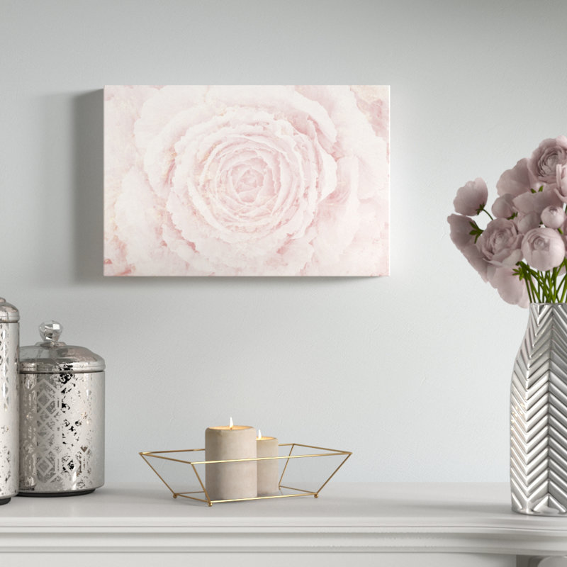 Floral et botanique rosé fleurs d’hiver-impression d’art graphique sur toile tendue, 20 po x 30 p, Toile tendue