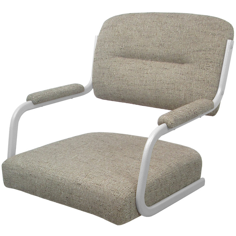 Tabouret de bar pivotant 30 po Jomiah, Blanc, Brun clair