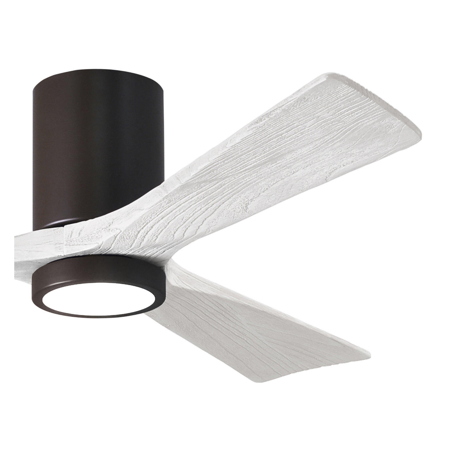 Olivier 3 Blade Ceiling Fan with LED Light Kit, Textured Bronze, Matte White, 52"