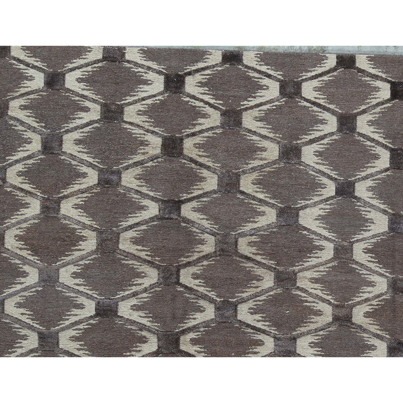 Tapis brun de haute qualité noué à la main