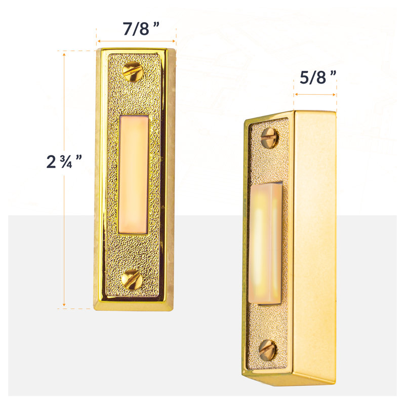 Push Button Doorbell, Brass
